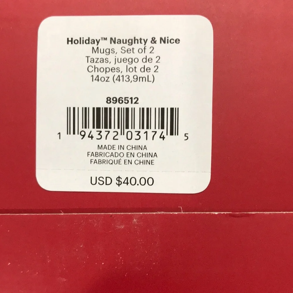 New Lenox Holiday Naughty & Nice Mug Set - Picture 6 of 12